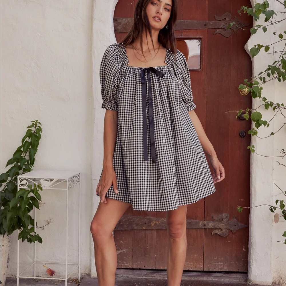 Black and White Gingham Dress